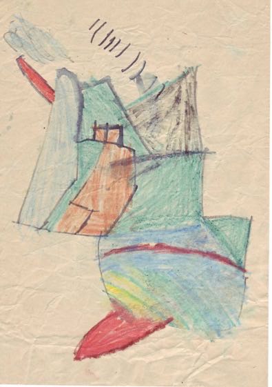 Expression stéréoptique (dessin de maternelle, 1976-1978).