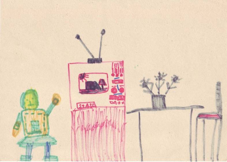 Expression stéréoptique (dessin de maternelle, 1976-1978).