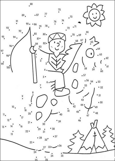 Dessin et coloriage de points à relier.