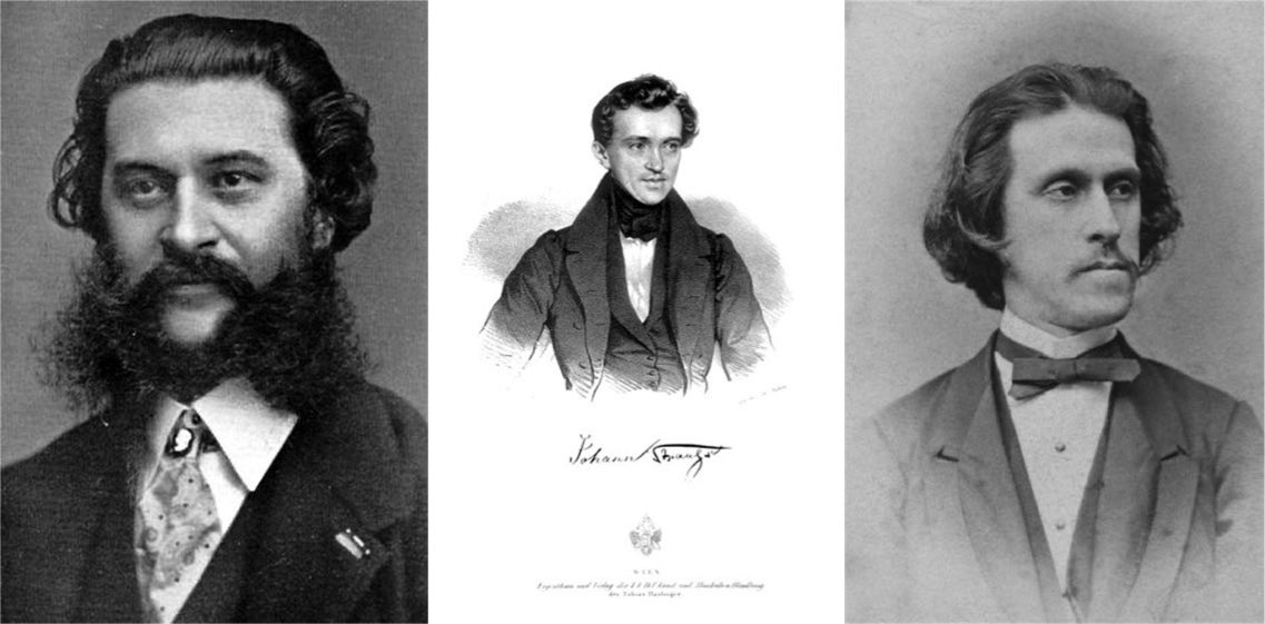 Johann Strauss, père (1804-1849) et fils (1825-1899); Josef Strauss (1827-1870).