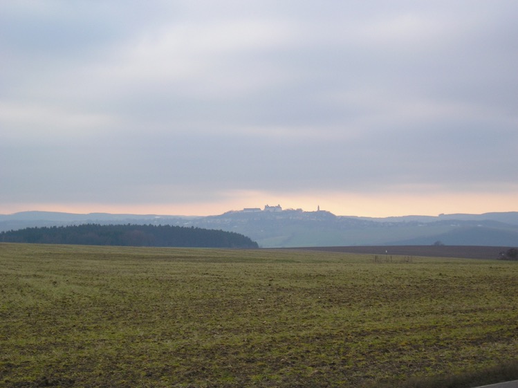 Retour vers l'enfance: vue sur le château de chasse d'Augustusburg, Saxe.