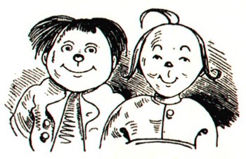  Max et Moritz, les personnages du livre illustré de Wilhelm Busch (1832-1908). 