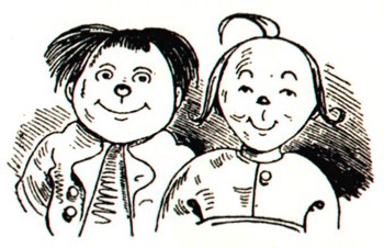 Max et Moritz, les personnages du livre illustré de Wilhelm Busch (1832-1908).